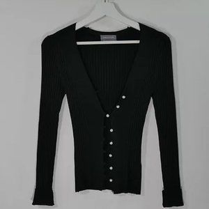 SOLD Black Cardigan w/ Pearl Buttons